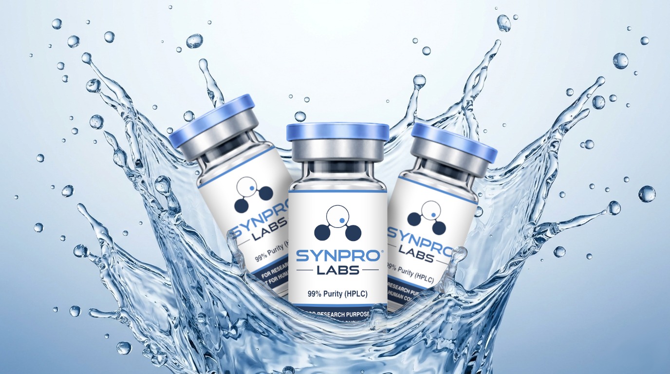 Research peptide vials arranged on dark surface